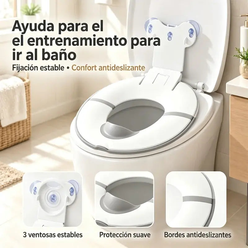 Asiento de inodoro para aprender a ir al baño, plegable y portátil, para niños pequeños.