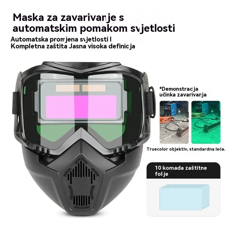 🔥😎Potpuno automatska maska za zavarivanje s promjenjivom svjetlošću i zaštitnom maskom za zavarivače