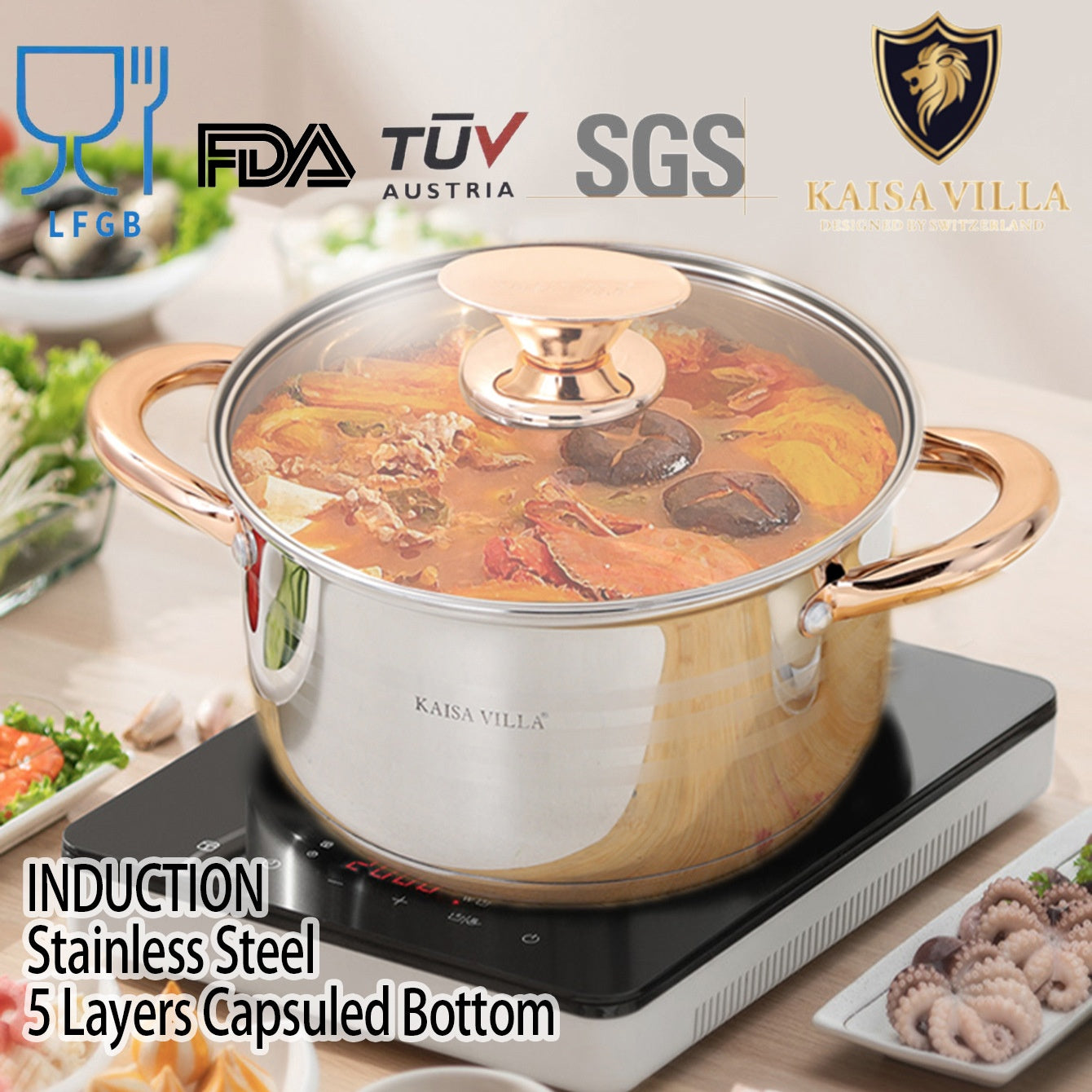 😍😍Olla de cocina antiadherente de acero inoxidable