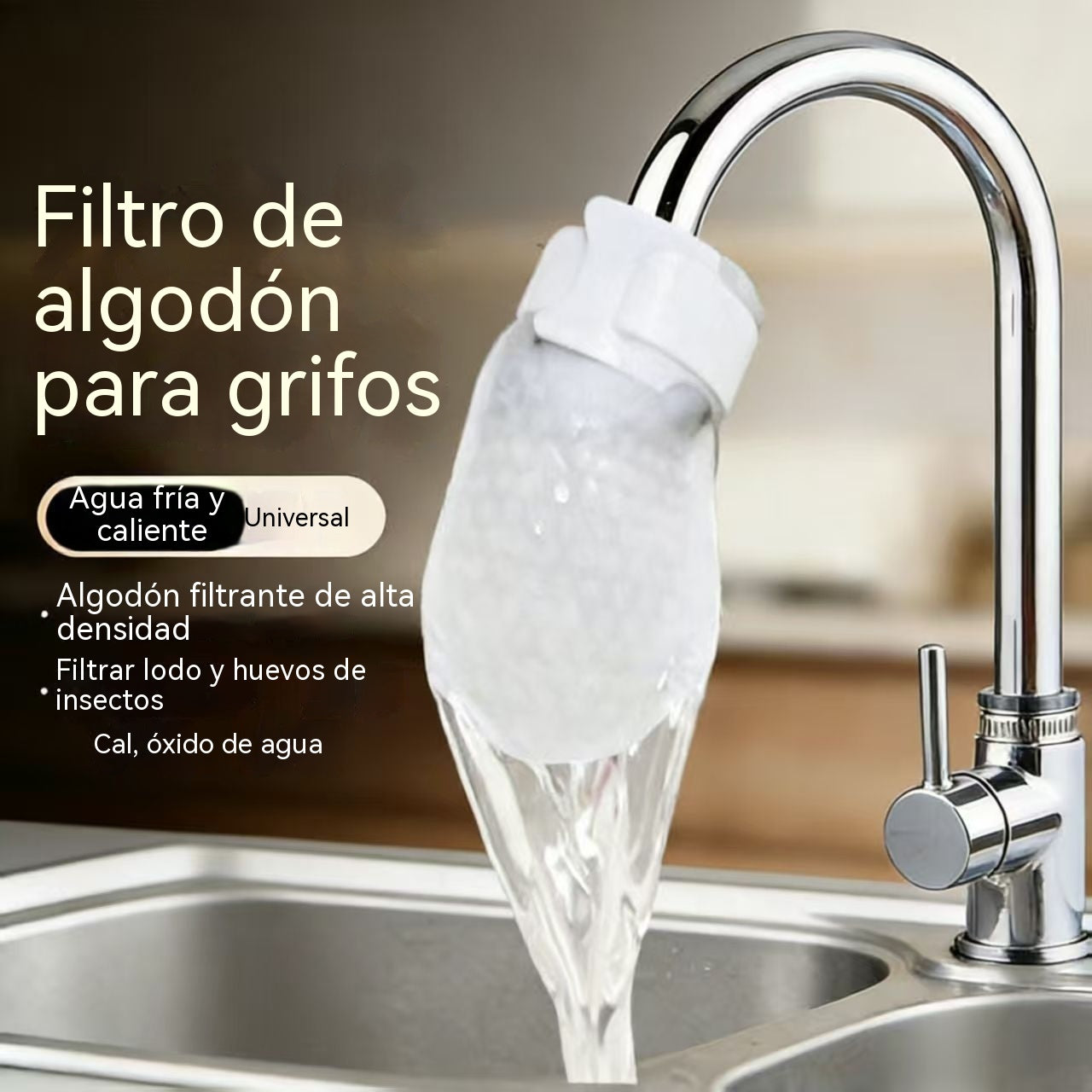 50 piezas🔥Producto más vendido🔥 Filtro para grifo: evita salpicaduras y óxido. Fácil instalación, agua más limpia 🚿💧