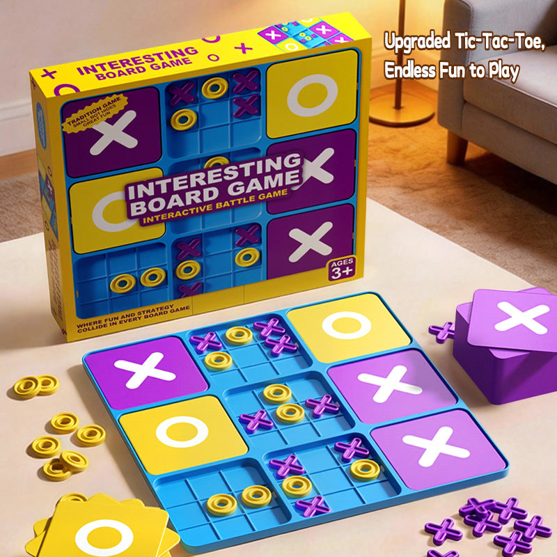 👶👶Juego de cuadrícula de tres en raya (3x3): juguete educativo para el aprendizaje temprano y el desarrollo del pensamiento lógico.