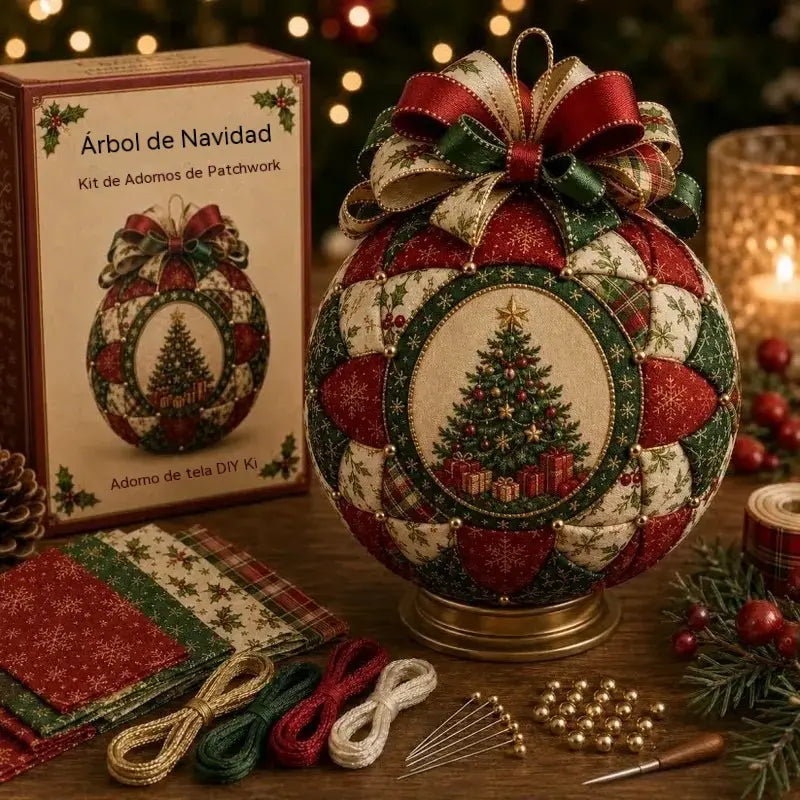 🎄🎄Adorno navideño de patchwork, kit de manualidades para hacer tú mismo