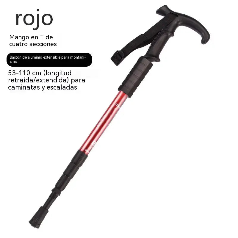 Bastón de trekking ajustable de aleación de aluminio