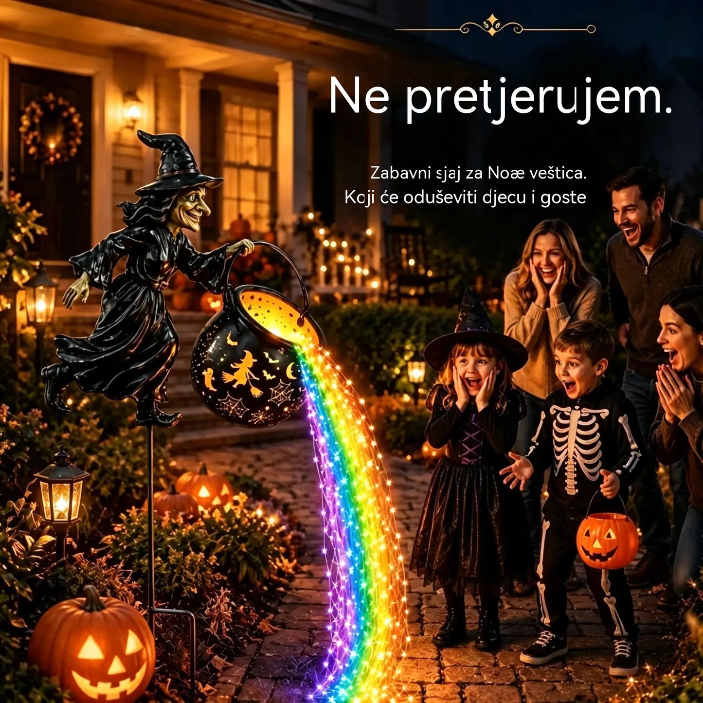 🧙♀️🎃LED vrtna svjetiljka u obliku vještičkog kotla – zadivljujući vanjski ukrasi 🔮✨