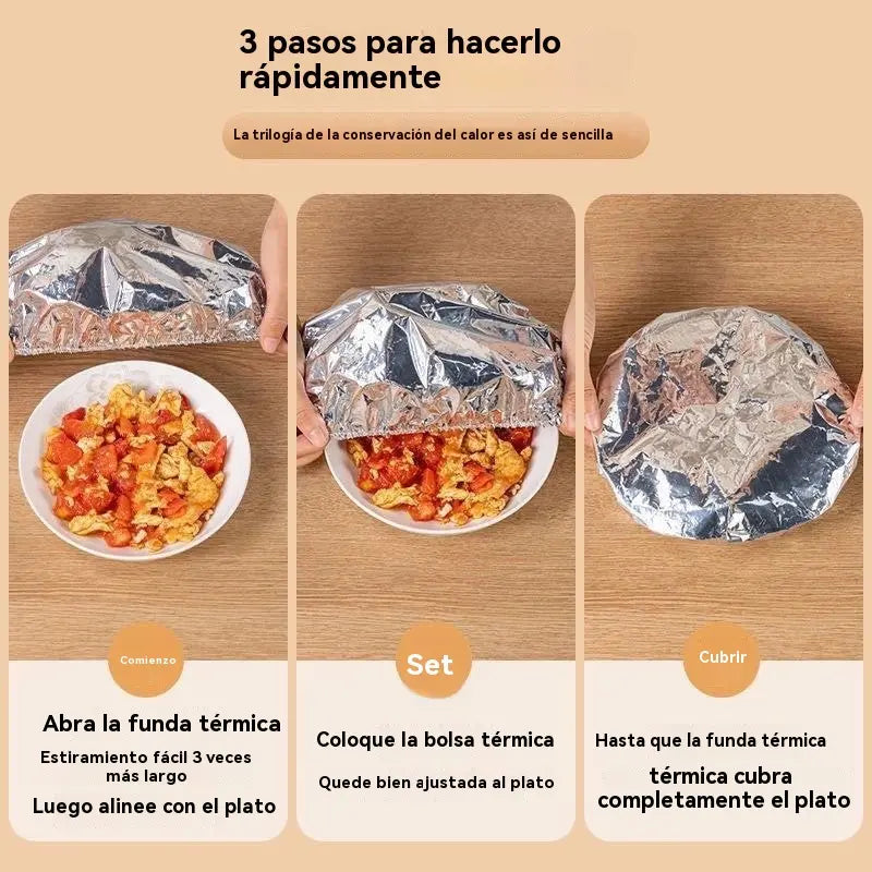 🔥🔥【50piezas】🍎🔥 Cubierta térmica de papel de aluminio apto para alimentos