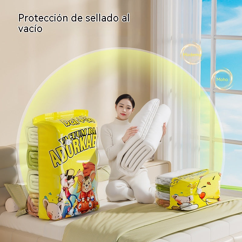 🧳【Juego de 5 piezas】💨 Bolsa de almacenamiento al vacío grande y compresible: no requiere bomba, es a prueba de fugas e ideal para ahorrar espacio en maletas y en casa ✈️