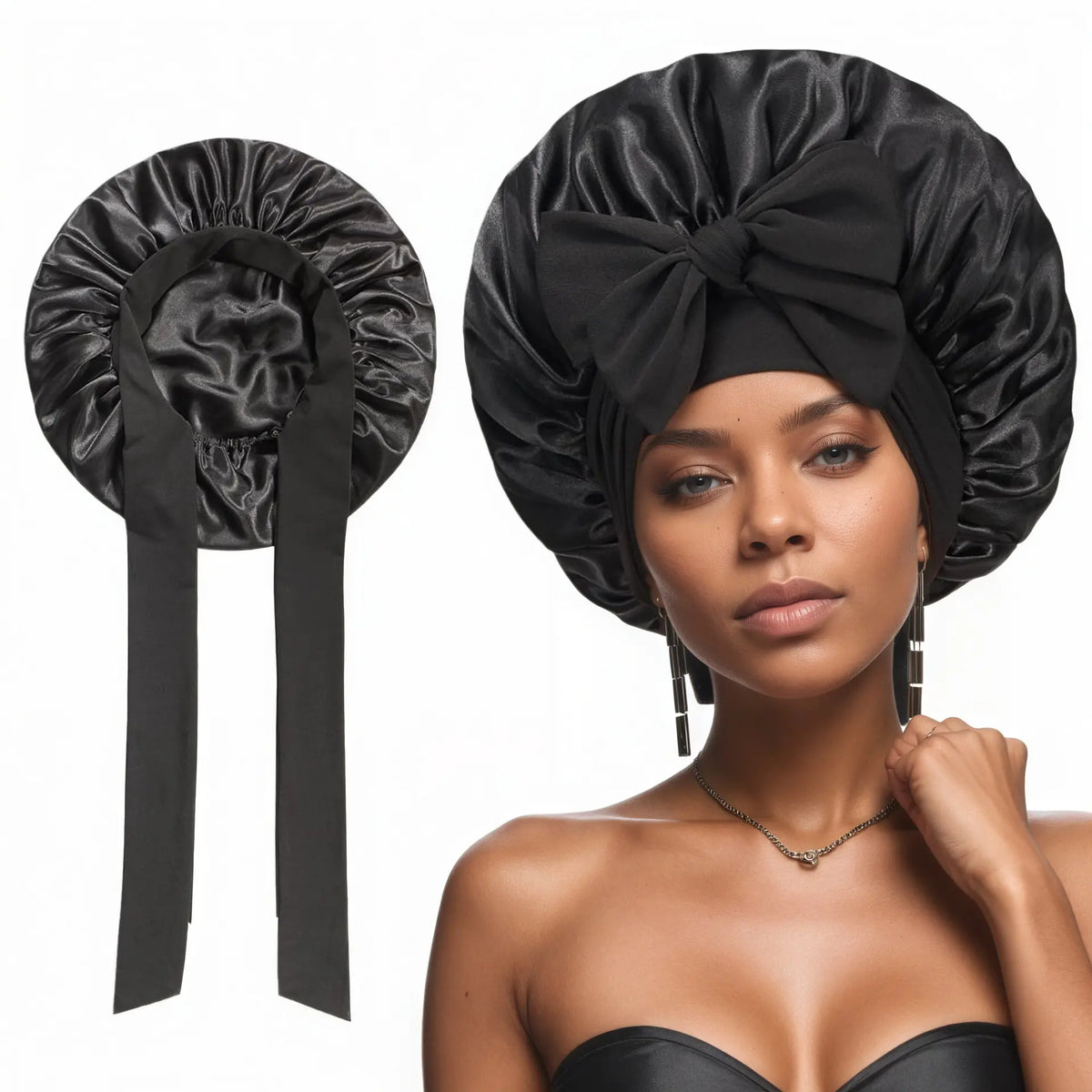 💤 ¡50% de descuento! Duerme más cómodamente mientras cuidas tu cabello: gorro de dormir de satén 2 en 1 (con antifaz incorporado).