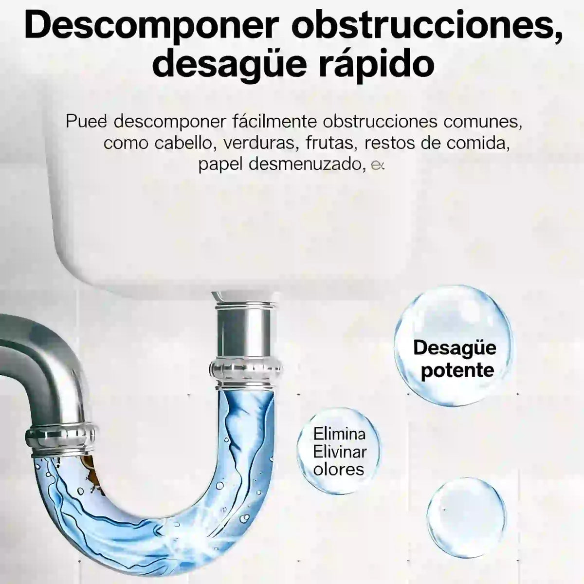 🛁💦【Compra 1 y llévate 1 gratis】🌟Limpiador de fregaderos y desagües: espuma de alta densidad a partir de extractos y enzimas descomponedoras.
