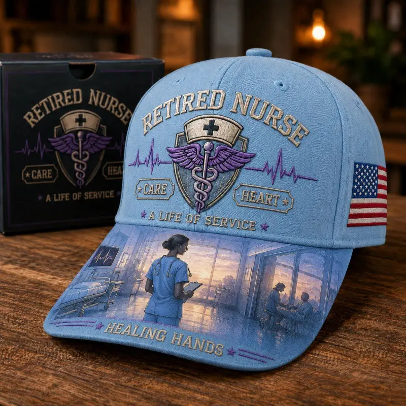 💜Commemorative hat in honor of the healing work of a retired nurse