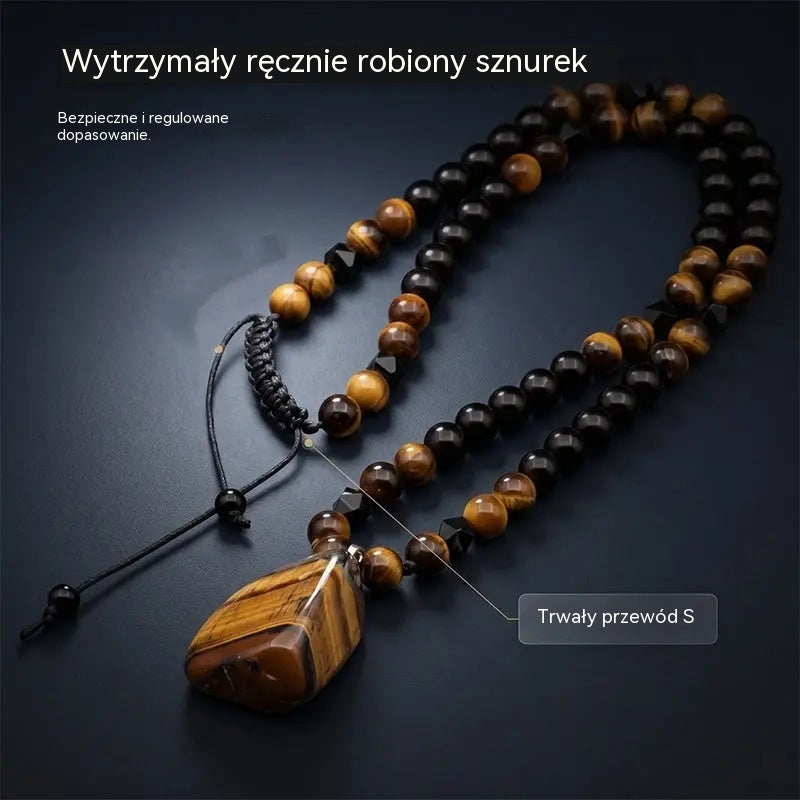 🐯🔥 Oferta ograniczona czasowo: 52% zniżki! Męski naszyjnik z naturalnych koralików tygrysiego oka: ręcznie tkany sznurek, gładko polerowane koraliki, które podkreślą Twój wyjątkowy styl ✨