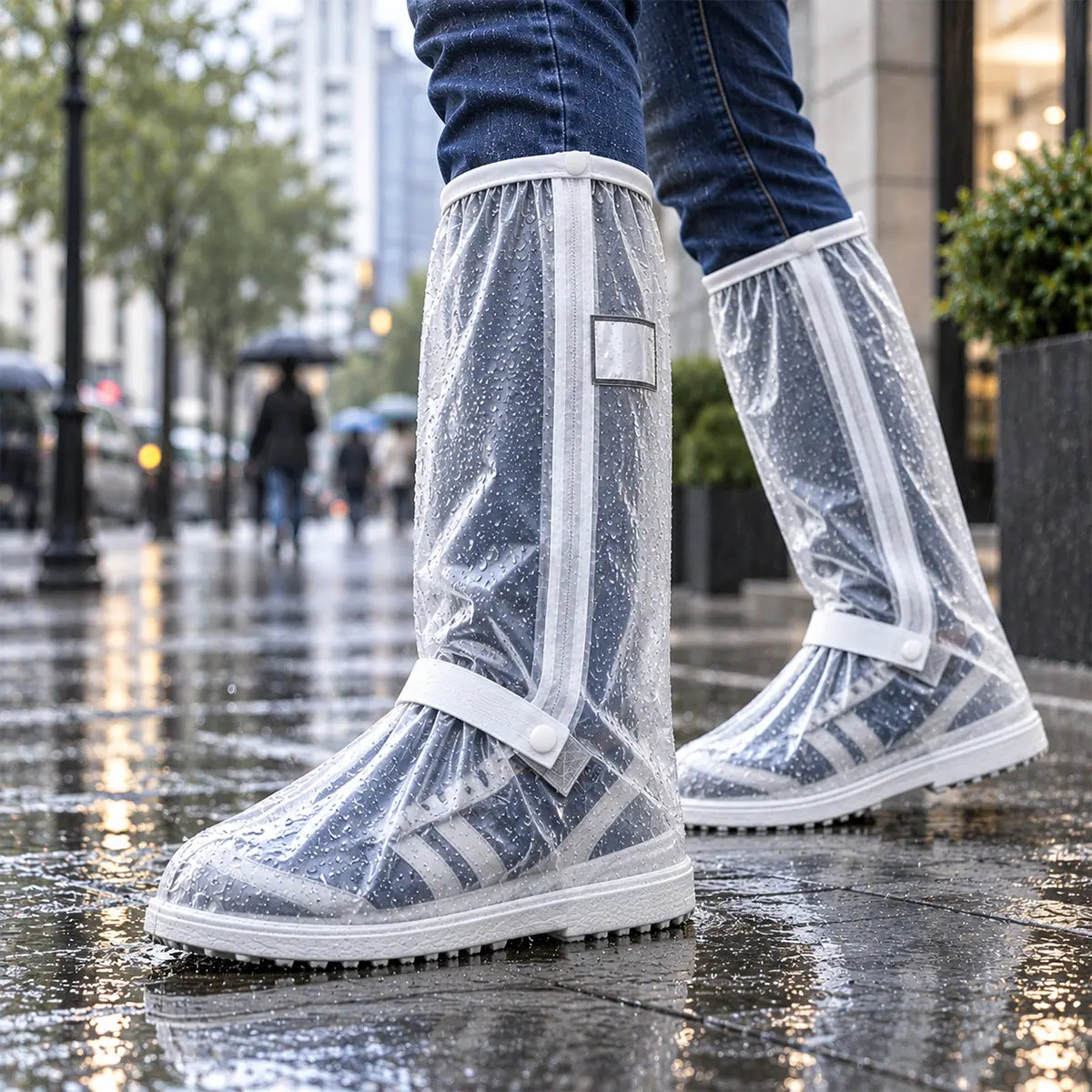 【1 par】¡Evita que tus zapatillas se empapen! Cubrezapatos impermeables de alta resistencia: antideslizantes y plegables para llevar en el bolso 🌧️