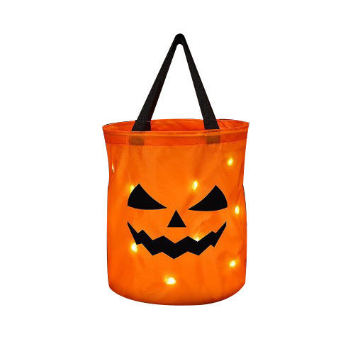 🎃Bolsa de dulces de calabaza que brilla en la oscuridad para Halloween — Luz LED