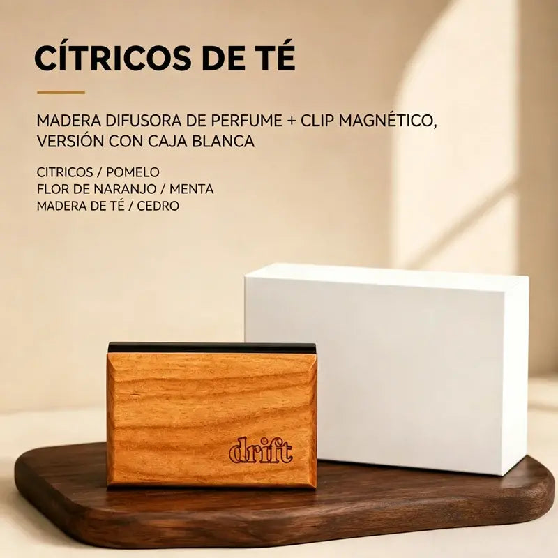 Ambientador para coche – Ambientador con auténtica base de madera – Eliminador de olores para interiores de coche – Fragancia de larga duración
