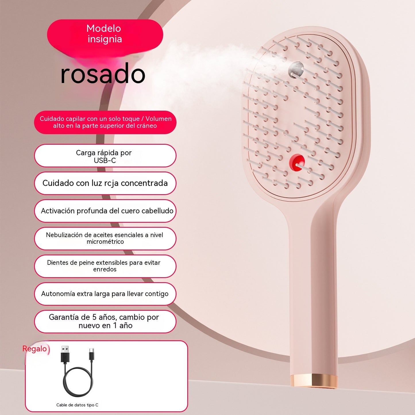 【30%OFF】💖💨Češalj s funkcijom prskanja jednim gumbom za učinkovito sprječavanje zapetljavanja kose.