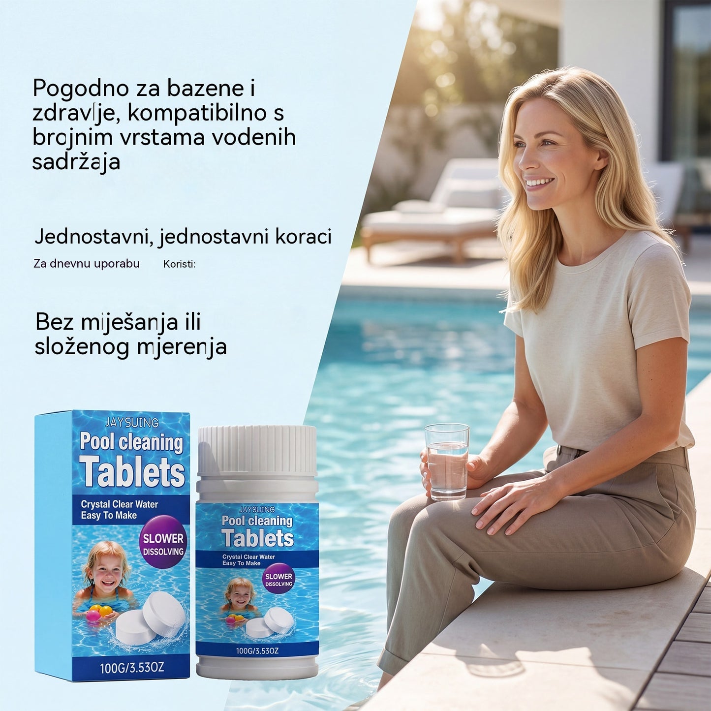 🔥Kupite jedan, dobijte jedan gratis (2 bočice) Šumeće tablete za čišćenje bazena
