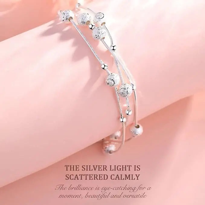 ✨✨【2 piezas por 27 euros】Pulsera de cuentas de la suerte de plata 999 con diseño grabado