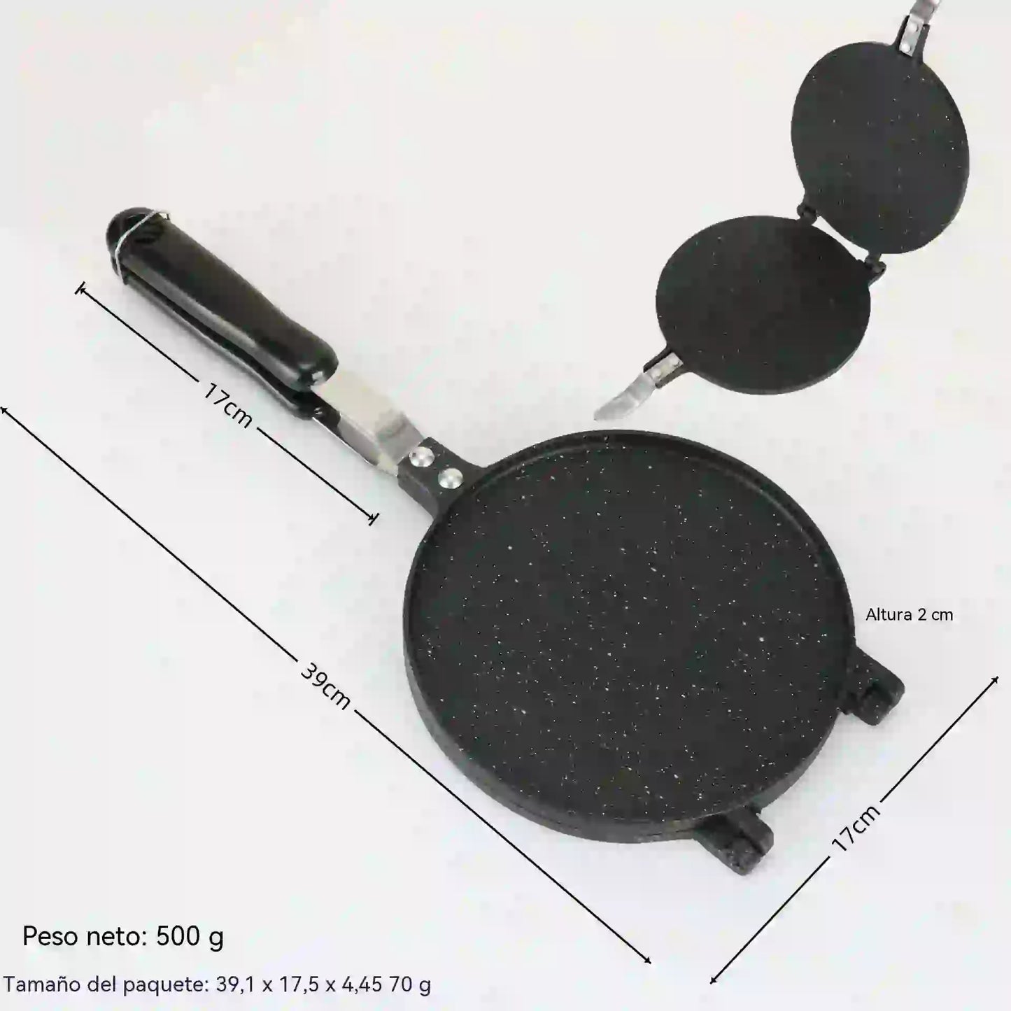 🔥 Sartén antiadherente versátil: ¡perfecta para preparar tortitas, filetes y conos para helado! 🥞🥩🍦