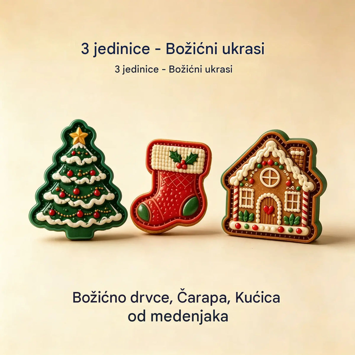 ⌛【1 set od 3 komada 23 eura】 🥧🎄Kolekcija mini kalupa za božićne torte s 9 dizajna | 🫎Kalupi za višekratnu upotrebu s reljefom za oblikovanje detaljnih božićnih torti u obliku Djeda Mraza, Snjegovića, soba i božićnog drvca⛄