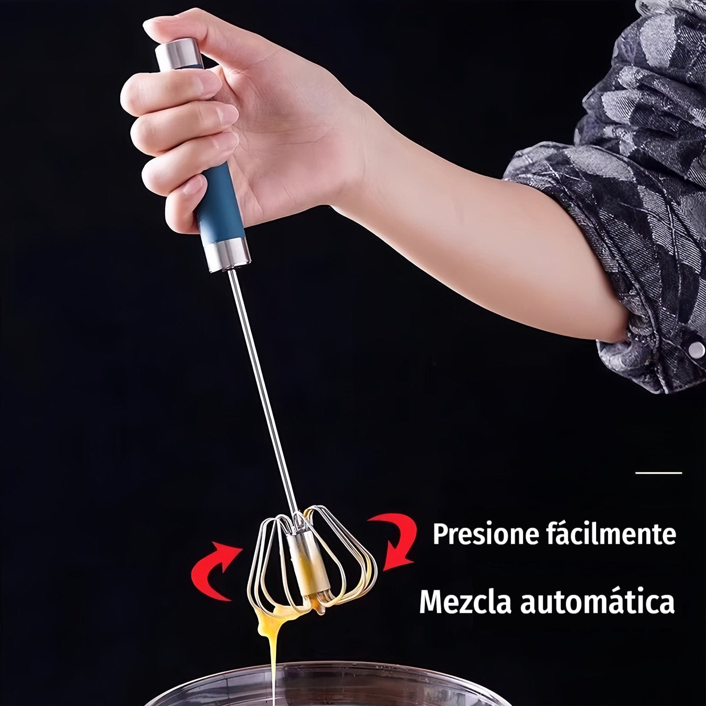 22€【Sada 2 kusov】Polautomatický šľahač na vajcia z nehrdzavejúcej ocele