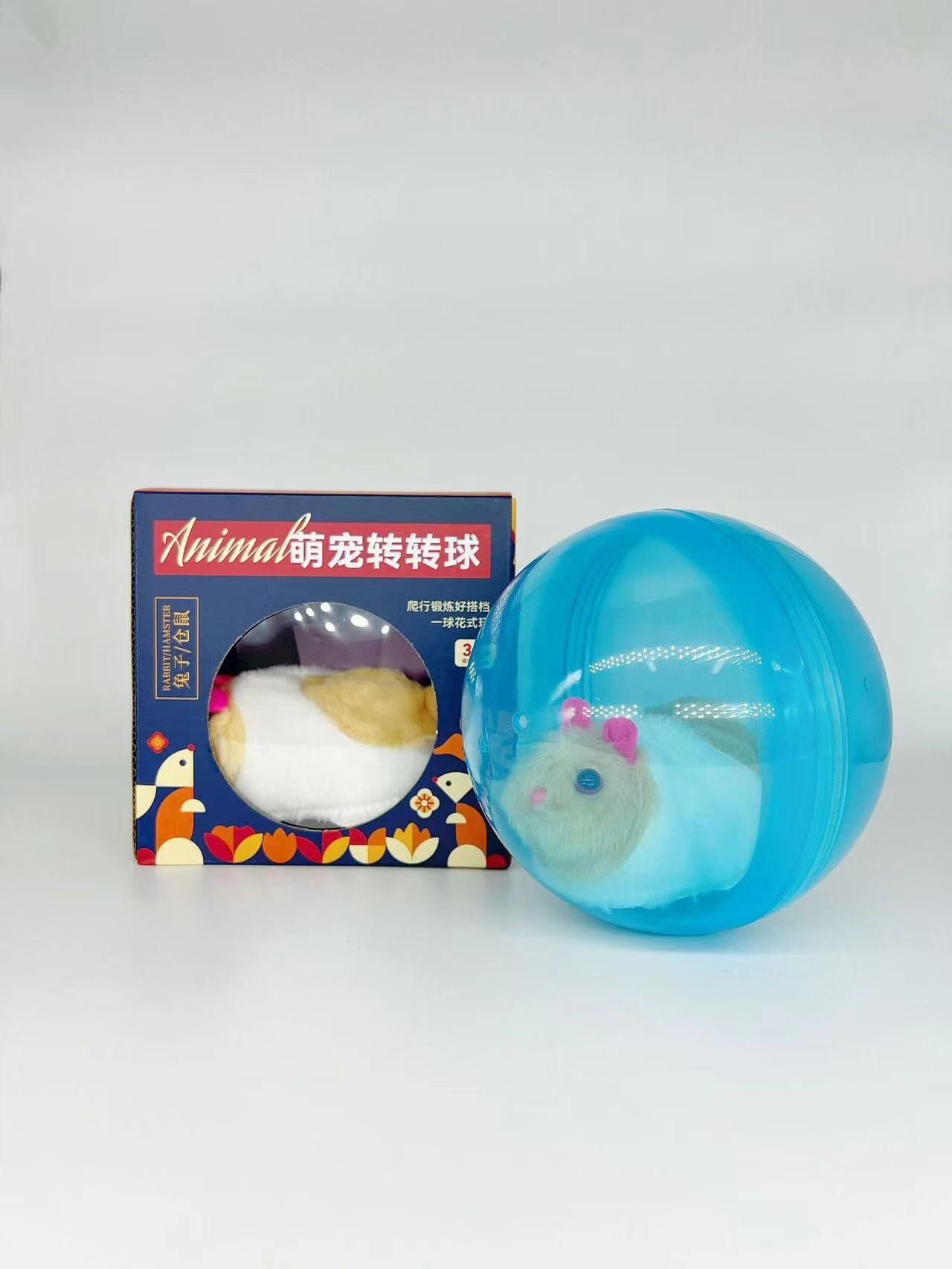 🐹 Juguete interactivo para gatos | Hámster y conejo que ruedan solos