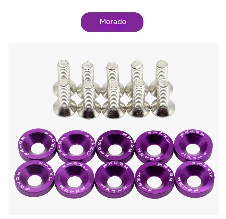 🔥 Kit de arandelas M6 de colores para modificación de vehículos