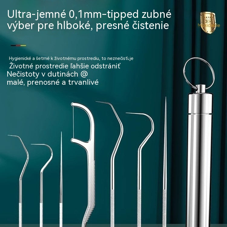 4 sady🏆 7-dielna sada ✨ Nemecké precízne inžinierstvo! Zubná čepeľ s ultratenkým hrotom 0,1 mm pre hĺbkové a presné čistenie 🦷💎