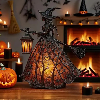 🧙‍♀️Lámpara de bruja, una decoración de linterna gótica espeluznante, un adorno de lámpara de mesa único, una luz de noche con patas, adecuada para el hogar, el porche, la oficina y la decoración de fiestas.