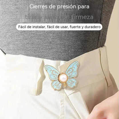 🌸🦋 COMPRA 5 Y LLÉVATE 5 GRATIS 🎁💜 Hebilla ajustable de cintura con forma de mariposa extraíble: sin herramientas, ajuste perfecto para jeans, faldas y vestidos ✨👗💃