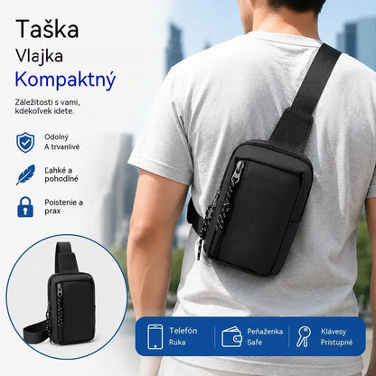Taška cez rameno s viacerými priehradkami a zadným vreckom proti krádeži: chráni vaše cennosti.