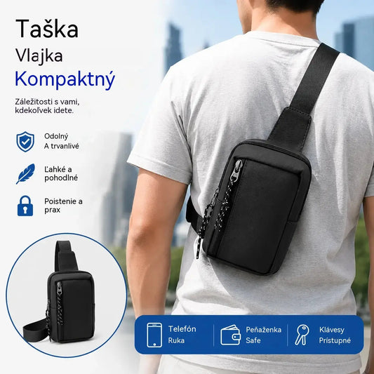Taška cez rameno s viacerými priehradkami a zadným vreckom proti krádeži: chráni vaše cennosti.