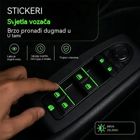 🚗Fluorescentne naljepnice za tipke u automobilu | Trenutačno pronađite kontrole, čak i noću