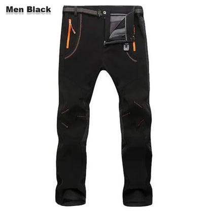 [S-5XL] pantalones de concha suave para hombre, impermeables y resistentes al viento, pantalones de senderismo transpirables, cálidos y gruesos, pantalones de lana para deportes al aire libre