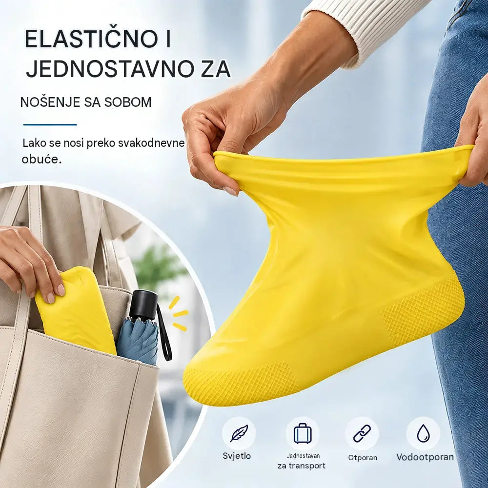 【2 para za 21 €】Spriječi da ti se tenisice smoče! Izdržljive vodootporne navlake za obuću: neklizajuće i sklopive – savršene za nošenje u torbi 🌧️