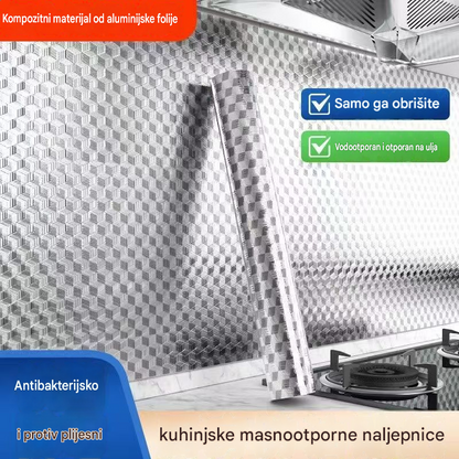 【30cm * 10m】🛡️ Uklonjiva ljepljiva aluminijska folija – otporna na masnoću, toplinu i jednostavna za čišćenje