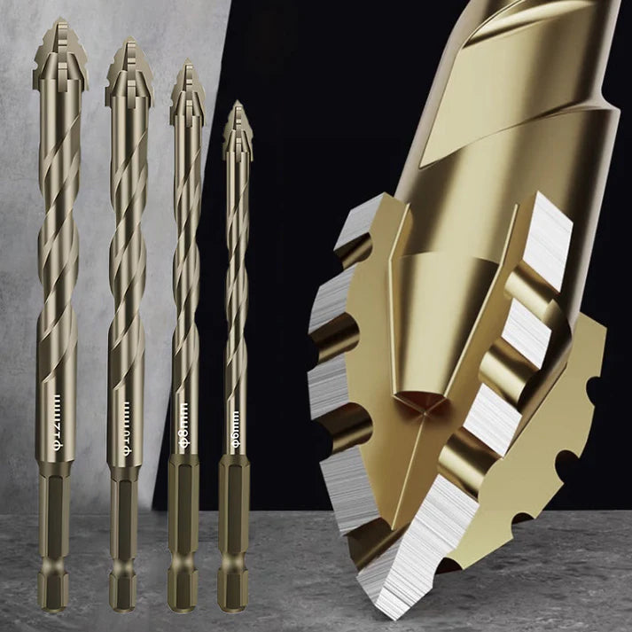 【6+8+10+12mm】1 set Nagy szilárdságú 4 hornyos excenter fúrókészlet