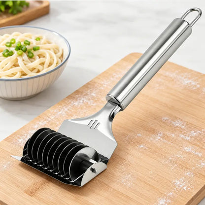 Cortador de pasta de acero inoxidable de 9 ruedas: tiras de pasta casera rápidas y uniformes