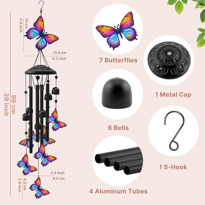 🎁🎁Nuevos móviles de viento de metal con diseños de colibríes, mariposas y libélulas.