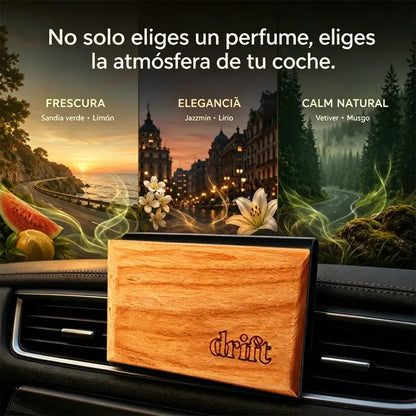 Ambientador para coche – Ambientador con auténtica base de madera – Eliminador de olores para interiores de coche – Fragancia de larga duración