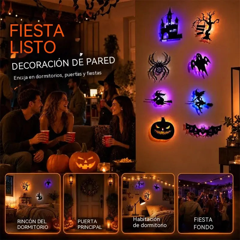 【Set de 8 piezas】🎃🎃Pegatinas de pared de Halloween que brillan en la oscuridad