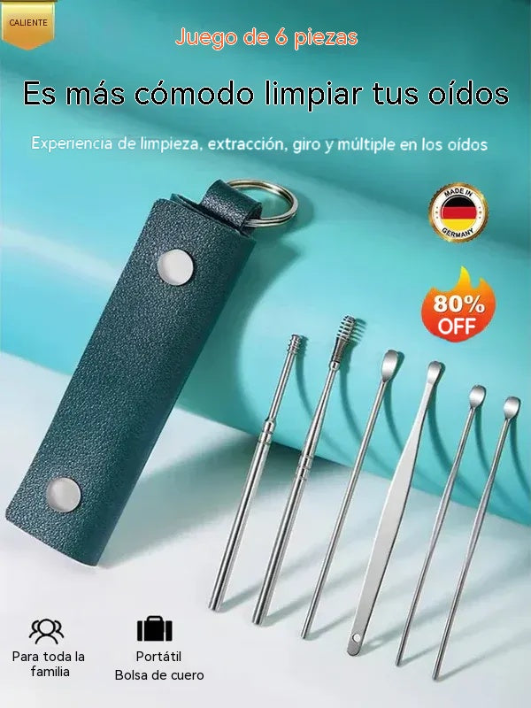 Compra dos y llévate dos gratis, 4 artículos por valor de 25 euros.😆😆Juego portátil de 6 limpiadores de oídos en espiral