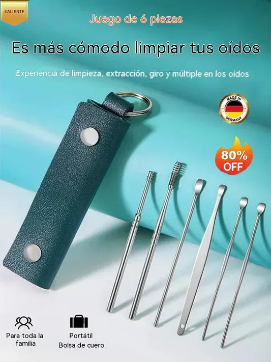 Compra dos y llévate dos gratis, 4 artículos por valor de 25 euros.😆😆Juego portátil de 6 limpiadores de oídos en espiral