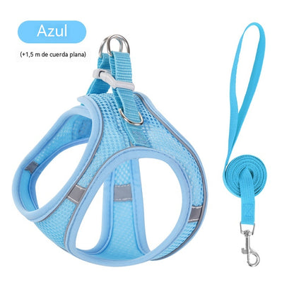 🐶🐱✨Arnés reflectante con correa para mascotas | Paseos más seguros