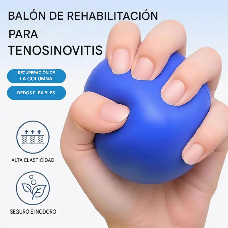 Pelota ortopédica para la recuperación de dedos y manos, con anillos de fijación, dispositivo de entrenamiento de fuerza y movilidad para personas mayores o con secuelas de un derrame cerebral.