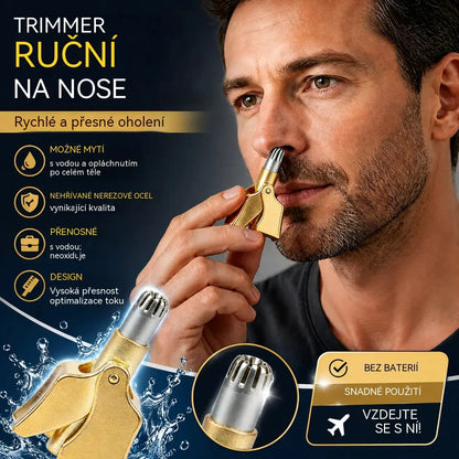 👍【 2 kusy 500  Kč】Ruční mechanický zastřihovač chloupků v nose v retro stylu