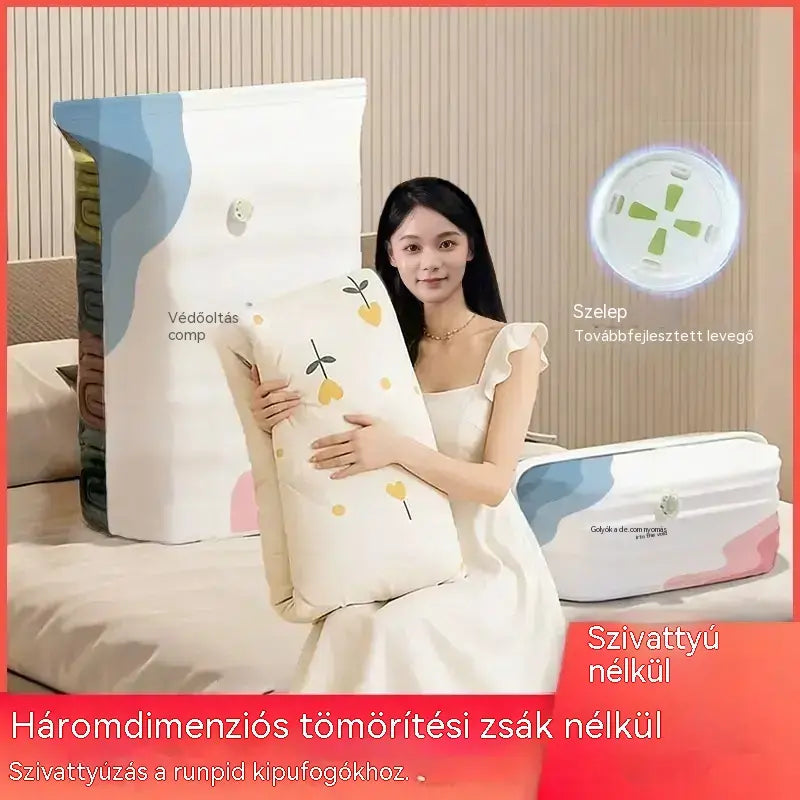 🧳 5 termék mindössze 9600 Ft 💨 Nagy, rugalmas vákuumos tárolótasakok: Nincs szükség pumpára, szivárgásmentes, ideális helytakarékosságra a bőröndben és otthon ✈️