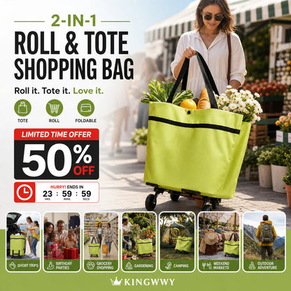 Carrito de compras plegable 2 en 1