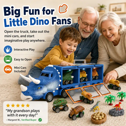 🦖🚛Interaktivni kamion za prijevoz dinosaura: sa svjetlima, zvukovima i pomičnim figurama – upustite se u zabavnu prapovijesnu pustolovinu! ✨🎮