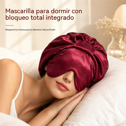 💤 ¡50% de descuento! Duerme más cómodamente mientras cuidas tu cabello: gorro de dormir de satén 2 en 1 (con antifaz incorporado).