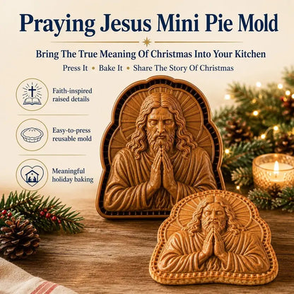✝️ Colección de mini moldes para tartas navideñas Faith & Nativity | Moldes reutilizables con relieve para dar forma a tartas con detalles como Jesús orando, el pesebre de la Natividad, etc. 🥧✨