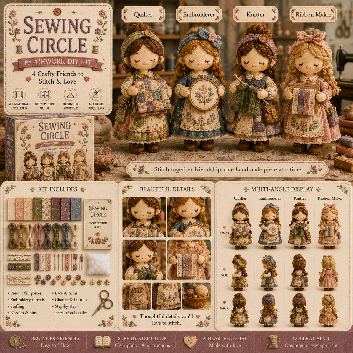 🎁Posledný deň: Využite zľavu 49 %! 🧵 Miniatúrna patchworková sada zo série Miniature World.